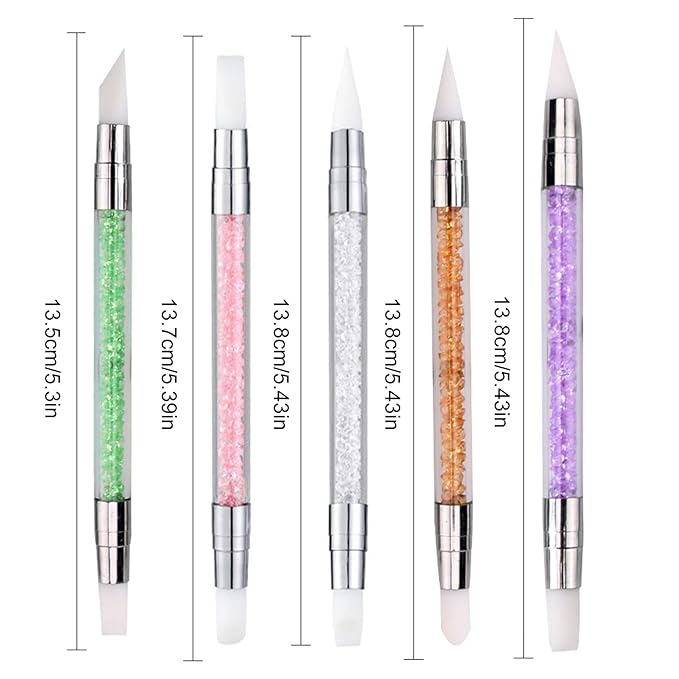 5pcs Nail Sculpture Pen Dual Tipped Nail Art Sculpture Pen, Nail Art Tools for Home Salon for Design Nail Carving Drawing Shaping Effect DIY Gel Manicure Tools (MULTICOLOR)
