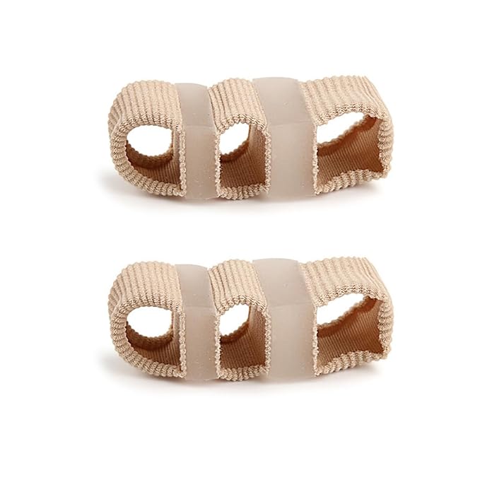 Toe Separators Toe Spacers, Bunion Corrector Hammer Toe Straighteners, Gel Toe Spreaders Toe Cushion Sleeves, for Toe Alignment, Crooked Overlapping Toes, Hallux Valgus Plantar Fasciitis (3 Holes)