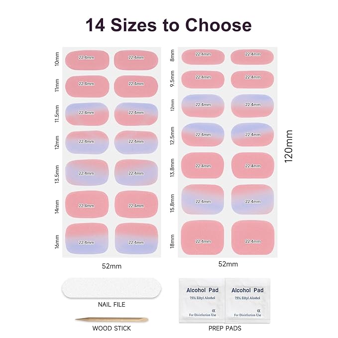 Semi Cured Gel Nail Strips,28 PCS Fall Nail Art Stickers (Falling Leaves),Gel Stickers for Nails UV Light,Nail Polish Strips Includes Prep Pads, Nail File & Wood Stick