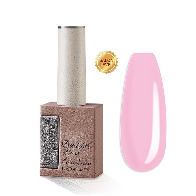 6-in-1 Builder Gel & Base Coat for Nails, Enhance Building Strengthening Apex Enhancement Soft Gel Polish, Beginner Friendly with Upgraded Brush (Pink, pH 5)