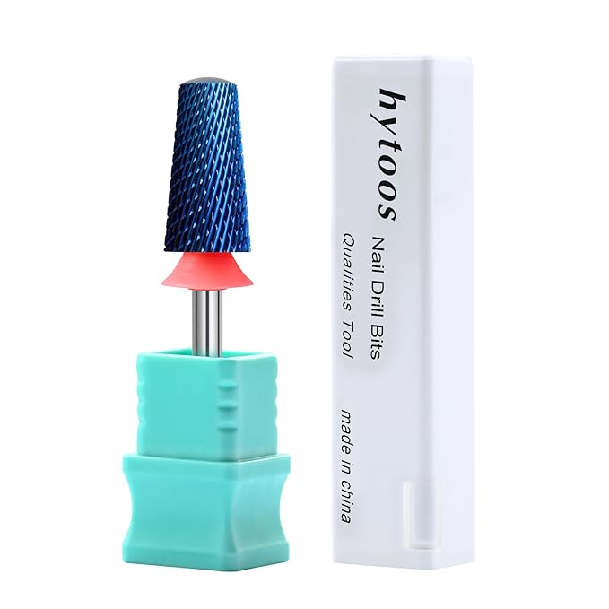 Fine Safety Tapered Nail Drill Bits, Blue Nano Smooth Top Barrel Nail Bit, 3/32 Two-way Carbide Drill Bits for Nails, Electric Drills Files Accessories Removal Manicure Soft Gel