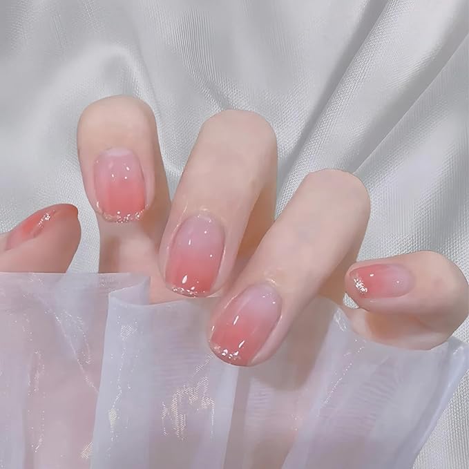 COSMOO Clear Pink Nail Polish, 12ml Nude Peach Quick Dry Nail Lacquer for Nail Art Varnish, Long Lasting Sheer Pink Polish, 0.41 fl oz