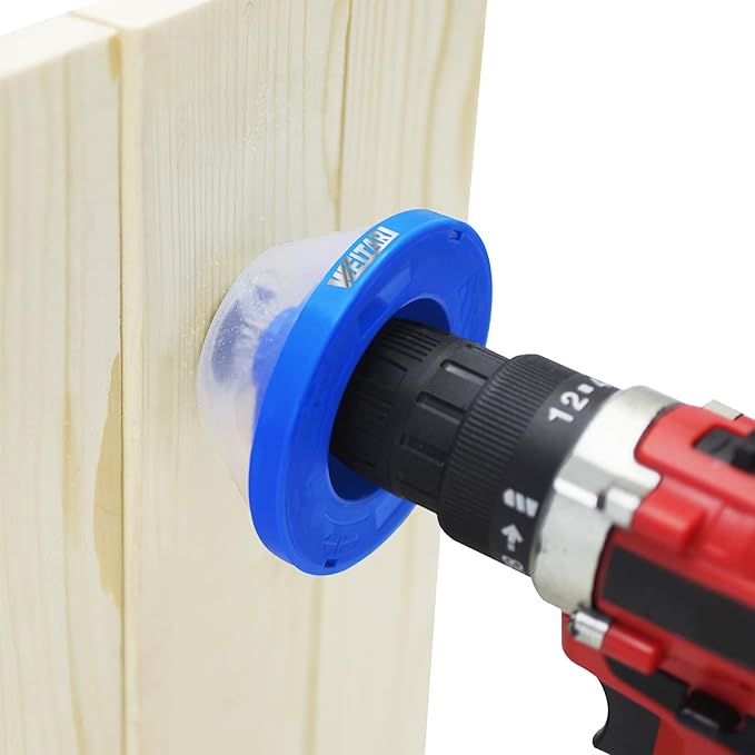 2Pcs Drill Dust Collector,Drywall Dust Collector, Drill Dust Collector for Electric Hammer and Drill, Hole Saw Dust Bowl, Shockproof Dust Catcher with Sealing Cover & Anti-Skid Sponge