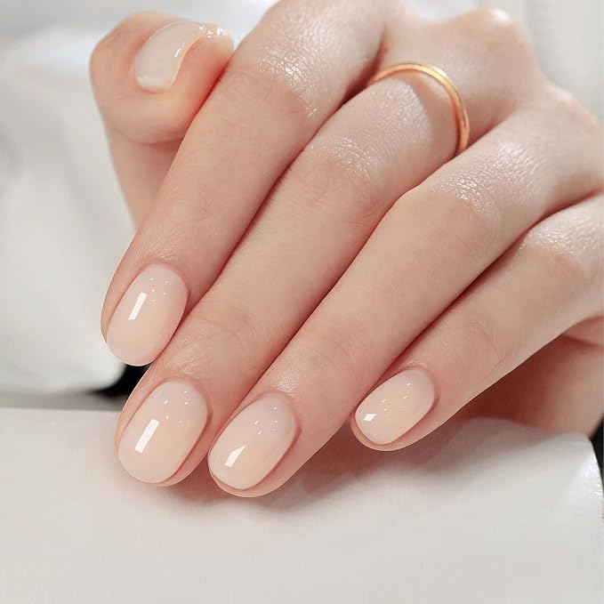 Double Rhythm Gel Polish 15ML Jelly Sheer Pastel Light Milky Color Pearl White Bottle 1 PC 0.5 OZ Full Size Nail Art Salon at Home (Snow White-D1481)
