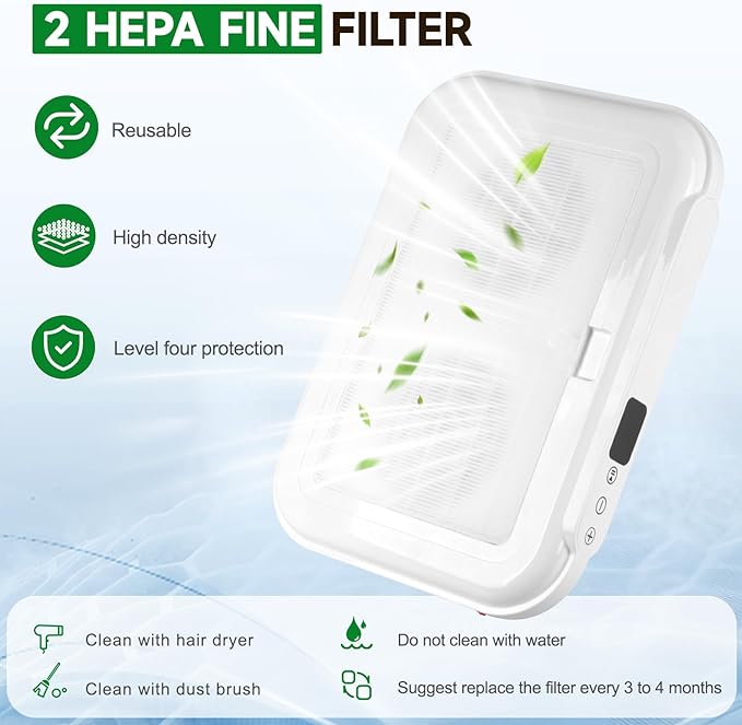 Professional Nail Dust Collector, AZ GOGO Upgrade 1700Pa Dual Turbo Nail Vacuum Dust Collector, 170W Brushless Powerful Suction with 2 Reusable HEPA Filter for Salon & Home Use