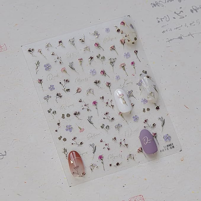 Flower Nail Stickers 5D Embossed Rose Flower Nail Decals 1PCS Gold Rose Sticker for Nails Self-Adhesive Spring Summer Floral Nails Stickers Nail Art Supplies for Women Manicure Nail Art Decorations