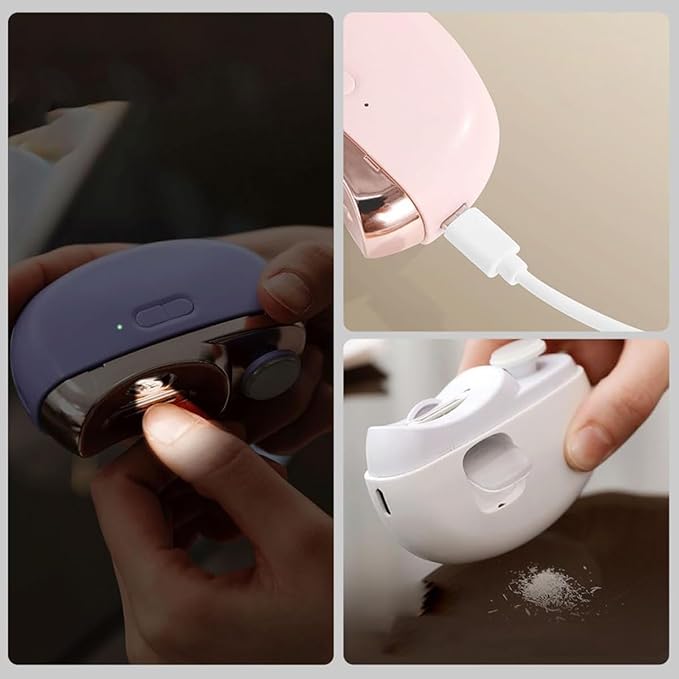 Electric Nail Clipper, FUNPEER 2 in 1 Electric Polishing Automatic Nail Clippers with 2 Adjustable Speeds Electric Finger Nail Clippers for Kids, Women, Seniors and Caregivers (pink2)
