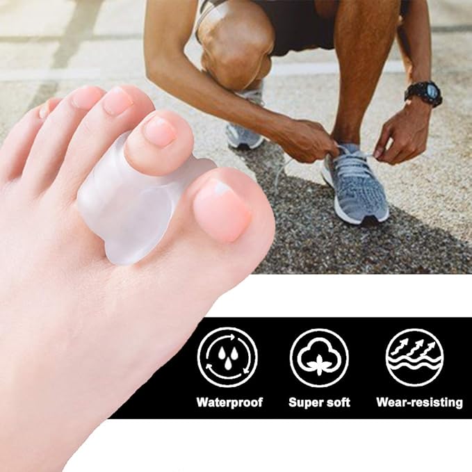 Welnove - 10 Pack Toe Separators Gel Toe Spacers Bunion Corrector(1st/2nd Toe) and Spreader for Bunions, Overlapping Toes and Drift Pain Relief Pads - Clear