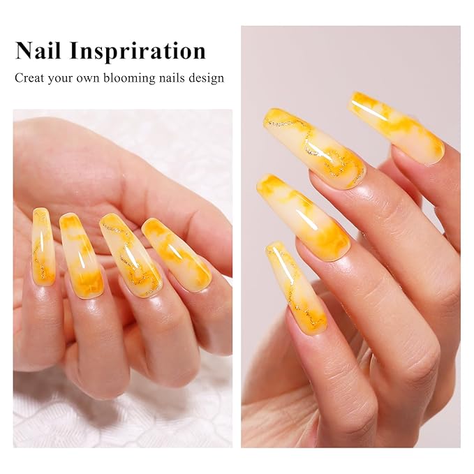 Imtiti Clear Blooming Gel, 15ML Blooming Gel Nail Polish For Spreading Effect Marble Nail Polish Gel Painting Soak Off UV Led Blossom Gel For DIY Color Flower Watercolor Magic Beauty Gift