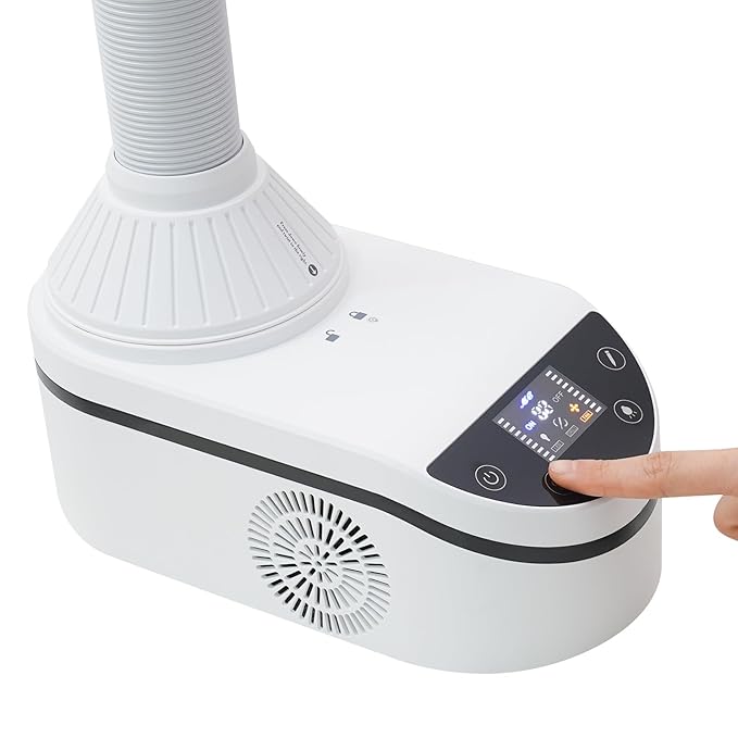 Nail Dust Collecting Machine, Adjustable Speed Nail Dust Collector with Reusable Filter, Tabletop Nail Dust Cleaning Machine for Acrylic Gel Nails Polishing, Nail Salon
