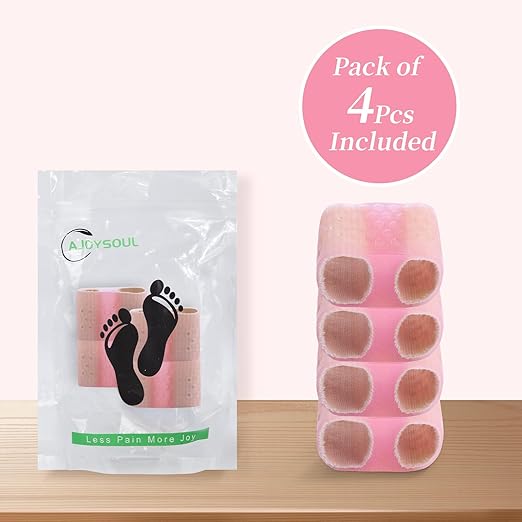 Toe Separator for Women and Men, Breathable Gel Bunion Corrector for Big Toe, 4 Pcs Big Toe Spacer for Bunions, Overlaps, Deformed Toes - Pink Small
