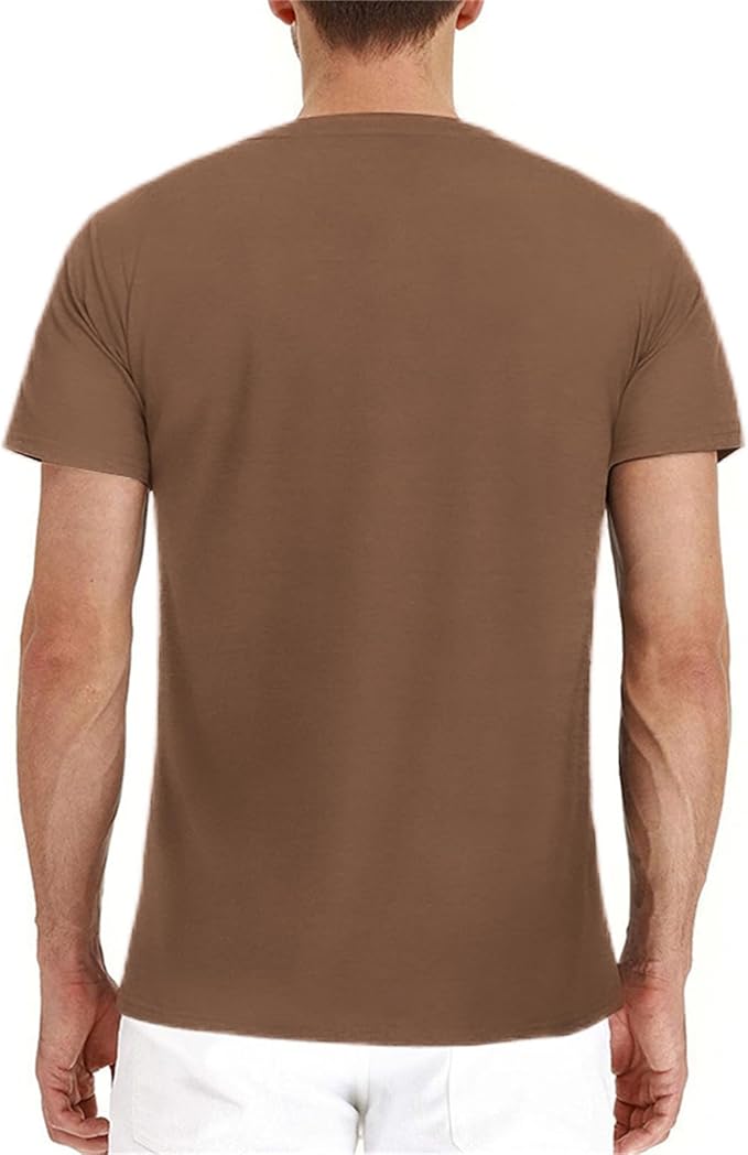 Lexiart Mens Fashion Henley Shirts Long Sleeve Button Cotton T-Shirt with Pocket