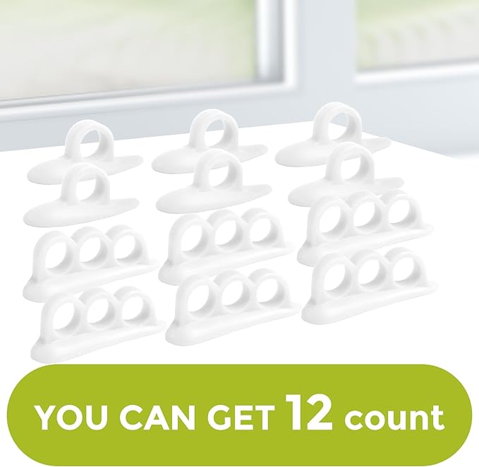 Bukihome Hammertoe Corrector Gel Toe Straighteners - 12 pcs Support Crest for Women & Men - Realign Bent, Crooked, Curled, Claw, Hammer Toes - White,Multi-Size