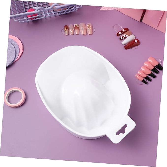 Nail Care Bowl Rectangle White Soaking Bowl Manicure Tools for Home Salon