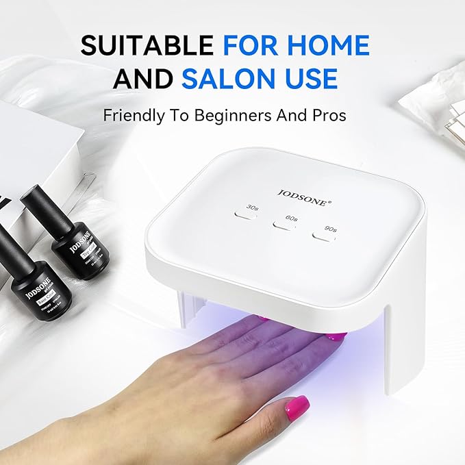 JODSONE U V LED Professional Nail Art Lamp Large Space for Foot Nail, Sensor 3 Timing Modes for DIY at Home, White