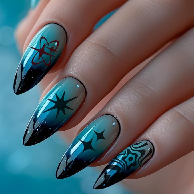 3Pcs Fantasy Stars Nail Stamping Plate Planets Sun Moon Nail Art Stamp Templates Stainless Steel Reusable Tools with Stamper Scraper for Manicure Printing