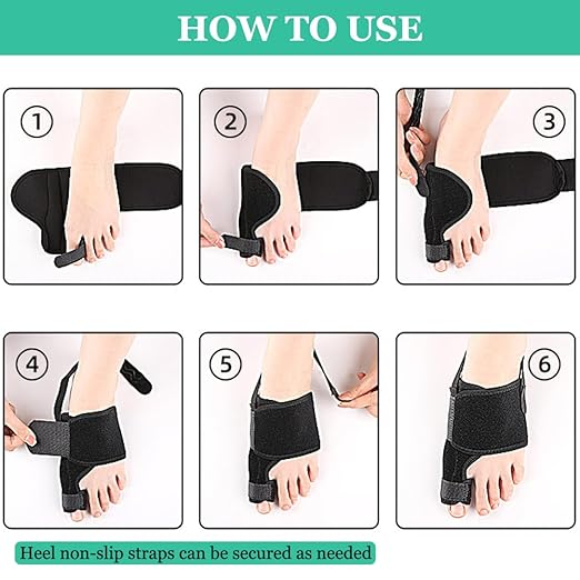 Bunion Toe Corrector Splint for Women & Men, Adjustable Bunion Straightener for Pain Relief, Big Toe Orthopedic Separator for Hallux Valgus, Hammer Toe, Day/Night Support (Right Foot)