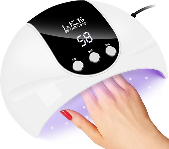 UV Light for Gel Nails,LKE 54W UV LED Nail Lamp with 18 Beads 3 Timer Setting Auto Sensor Nail Dryer Gel Polish Polygel Fast Curing Manicure Professional UV Nail Light Home Salon Nail Tools