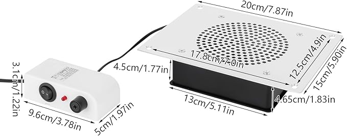 Desktop Nail Dust Collector Nail Dust Collector for Nail Salon or Home DIY Manicure (Silvery White)