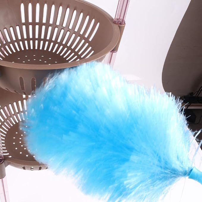 Duster,SIUKE Handheld Battery Operated Electric Spin Duster Feather Duster Retractable Microfiber Cleaning Brush Hand Dust Duster Brush Dust Removal Tool with 2 Brush Head