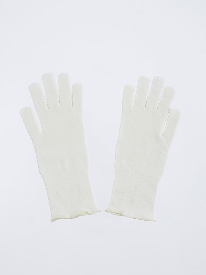 Viskin - Kids Seamless Gloves - Soft Viscose Hand Protection Large Size - Moisture Absorbing Comfort - Gentle Daily Hand Cover - Daily Protection - Ecru