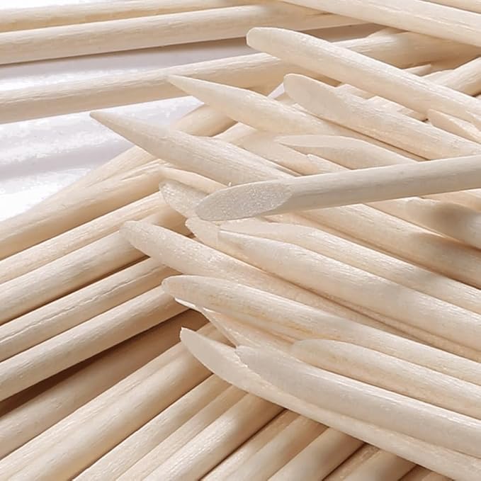 600 Pcs Orange Sticks for Nails - Borogo Orange Wooden Nail Sticks Double Sided Multi Functional Cuticle Pusher Remover Manicure Pedicure Tool