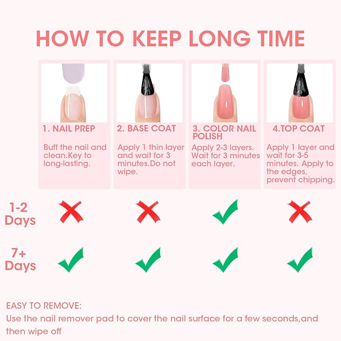 GELLEN Clear Nail Polish Base Top Coat, Sheer Pink Tinted Base Coat & Shine No Wipe Top Coat for Strengthening Thin Damaged Natural Nails, Quick Dry Regular Nail Polish No UV Gel, Hema Free, Non-toxic