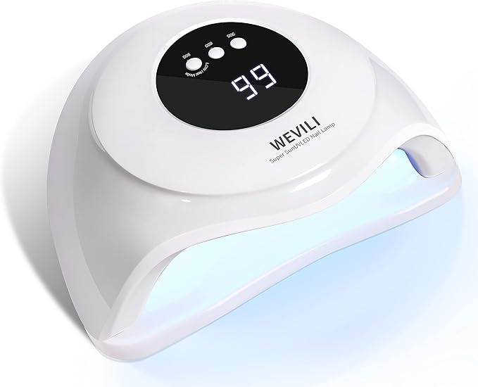 72W UV Nail Lamp, UV Light for Gel Nails with Smart Sensor, 3 Timer Settings & LCD Display, Portable Fast Curing Nail Dryer for Salon and Home Use (White)