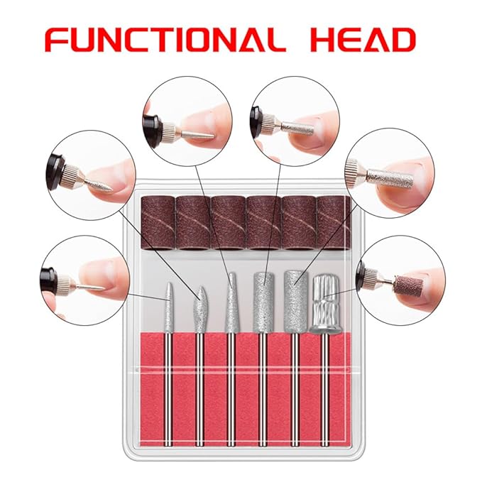 Cordless Electric Nail Drill 35000RPM Rechargeable Portable Nail File Kit for Acrylic & Gel Nails, Professional Manicure Pedicure Buffer Tool for Home & Salon (Gray)