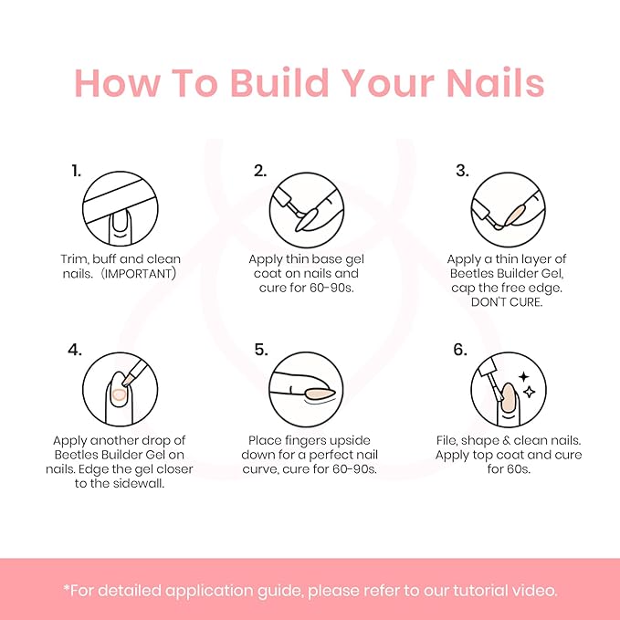 Beetles Builder Gel for Nails HEMA-Free,Pristine Grace Nude Pink 7 in 1 Strengthening Apex Building Nail Extension for Beginners DIY Salon at Home,Nude Builder Nail Gel,Fall Nails,UV & LED Lamp Needed