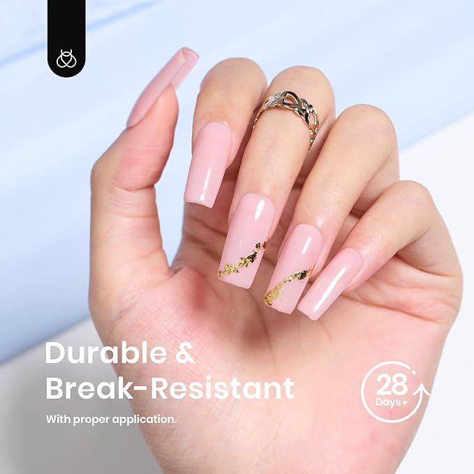 Beetles Gel Nail Tips Easy Medium Square Nail Extension 504Pcs Pre shaped Half Matte Nail Tips Press on Gelly Tips Full Cover False Nails Soak off Acrylic Nails Valentine's Day Gifts for Women