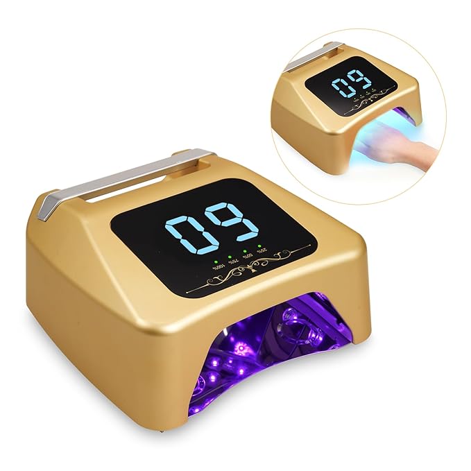 72W UV LED Nail Lamp Quick Drying Gel Nail Dryer with 4 Timer Settings Smart IR Sensor Nail UV Light for Gel Polish Gel Curing Lamp for Toes Nails Compatible with All Gel Type