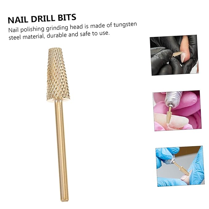 minkissy 2pcs Nail Art Grinding Bit Tungsten Drill for Electric Nail Sander for Manicure and Pedicure Lightweight Design for Easy Dead Skin Removal for Beauty Salon and Use