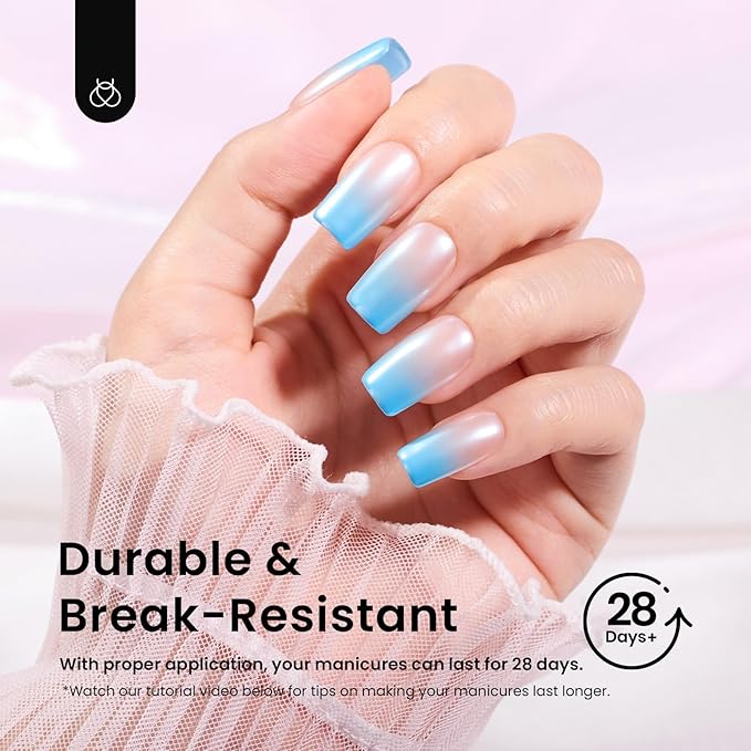Beetles Gel Nail Tips Etch-X, Square Short, 576Pcs 12 Sizes, Pre-Shaped Half Matte Full Cover Soft Acrylic Fall False Nail Tips Easy DIY Press On Nail Extension Manicure Salon Gift for Women