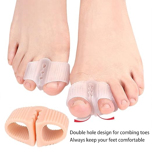 8 Pack Gel Toe Separators, Soft Breathable Big Toe Corrector with Gel Toe Spacer Cushion, Bunion Toe Separators for Bunion Corrector and Overlapping Toes Women Men, Specially Used For Flip Flops