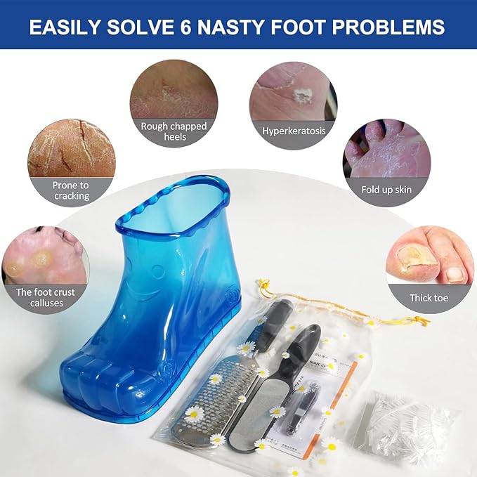 Foot Bath Soak Tub Shoe of Water Saving, Portable Spa Soak for Foot Care, Milk Bath, Includes: A Soaking Bowl Shoe,Nail Clipper and Pedicure Feet File(Blue,1 pcs,NOT A Pair)