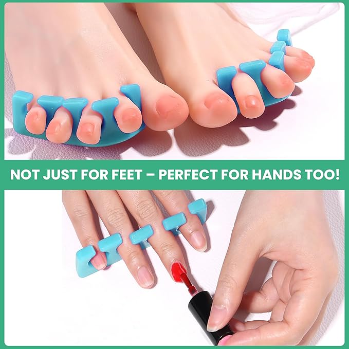 Iconikal 8-Pack Pedicure Gel Toe Separator 5x1.2-Inch Soft Reusable Bunion Relief Spa Day Foot Care Vacation Supply Toe Stretcher 4 Pairs