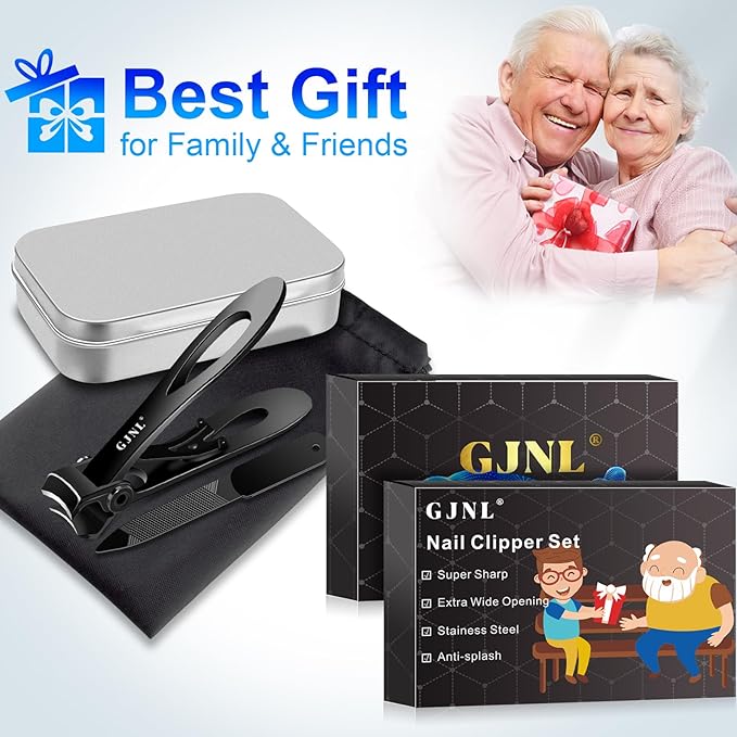 Nail Clippers for Men Thick Nails - Stocking Stuffers Gifts for Men 16mm Wide Jaw Opening, Large Toenail Clippers for Seniors for Thick Toenails