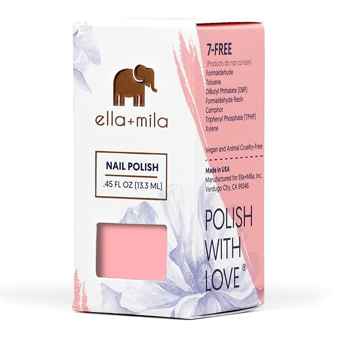 ella+mila Professional, Quick Dry, Long-Lasting & Chip-Resistant Pink Nail Polishes (Tea Rose - 0.45 fl oz)