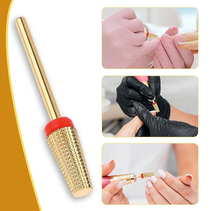 5 in 1 Nail Drill Bits Carbide Tungsten Nail Bits Two Way Rotate Professional Advanced Safety Bits Electric File Tool Drills Fast Remove for Manicure Pedicure Cuticle Acrylic Hard Gel Nails Polishing