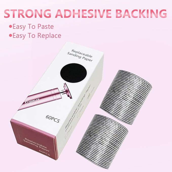 60PCS Replaceable Sandpaper Discs 1.7'' x 1.7'' for Professional Electric Foot File Callus Remover Dead Skin Removal, 1 Box (30 Fine Grit and 30 Coarse Grit)