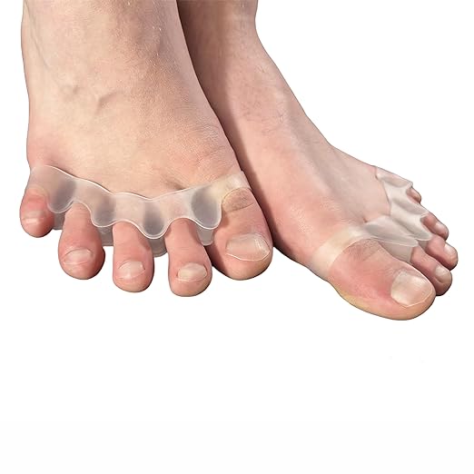 Toe Spacers - Toe Separators For Women - Toe spacers for men - Toe Spacers for Bunions, Hammertoes and Hallux Valgus - Correcting Bunions and Restoring Toes to Their Original Shape - Foot Care - Clear Color