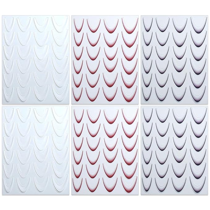 6 Sheets Gradient French Line Nail Art Stickers - Self-Adhesive Curved Stripes Nail Decals, French Tips Guides Designs for DIY Manicure (3 Colors)