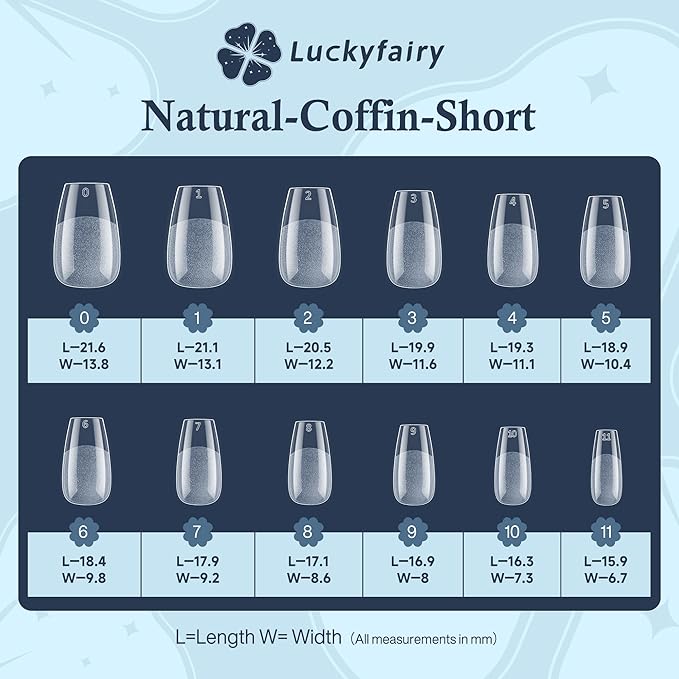 Short Coffin Fake Nails, 240pcs Soft Gel Pre-Filed Acrylic Short Ballerina Nail Tips, Half Matte Full Cover Clear Press on Flase Nail Tips for Nail Extension Home DIY 12 Sizes Gelly Tips
