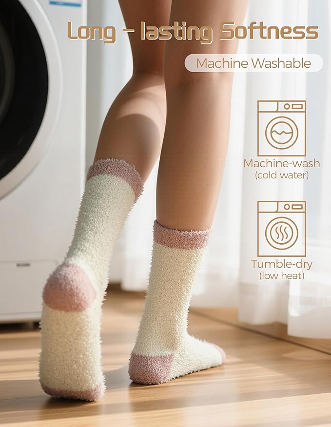 TEHOOK Warm & Cozy Gifts for Women, Stocking Stuufers, Fluffy Fuzzy Plush Sleeping Slipper Socks - Soft Warm Fabric