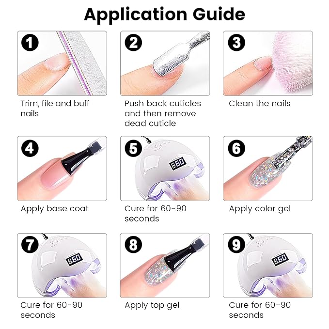 RARJSM Silver Glitter Gel Nail Polish Diamond Gelpolish Silver White Big Flakes Sparkly Chunky Iridescent Pigments Nail Gel Polish Soak off L e d U V Curing Required for Nail Art Salon Manicure