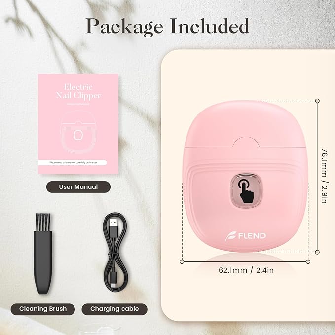 Electric Nail Clipper, Automatic Nail Clipper with 2 Speeds, Rechargeable Nail Clippers with Light, Electric Nail Clippers Nail File Fingernail Trimmer Safety for Babies Kids Adults Seniors Weak Hands