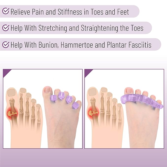 Dr. JK- ToePal Gel Toe Separator, 4 Pairs, Toe Spacers, Bunion Corrector, Christmas Gifts