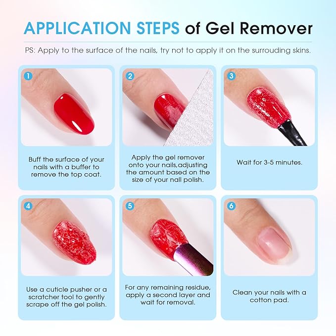 COSMOO Nail Polish Remover,Magic Professional Gel Nail Polish Remover,Gel Nail Remover No Need Soaking or Wrapping Gel Remover for Nails 3-5 Minutes Easy And Quick-15ml