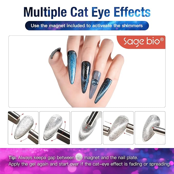 Cat Eye Gel Nail Polish, 15ml Magnetic Gel, High-Gloss, Long-Lasting, Magnetic Stick for DIY Manicures, 3D Effect, Rich & Vibrant Colors, 03